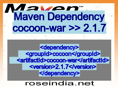 Maven dependency of cocoon-war version 2.1.7
