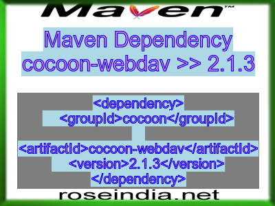 Maven dependency of cocoon-webdav version 2.1.3