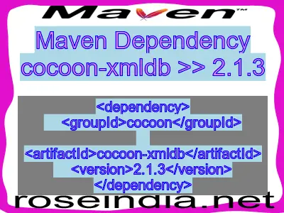 Maven dependency of cocoon-xmldb version 2.1.3