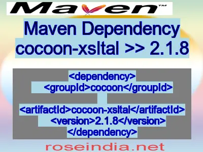 Maven dependency of cocoon-xsltal version 2.1.8
