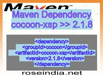 Maven dependency of cocoon-xsp version 2.1.8