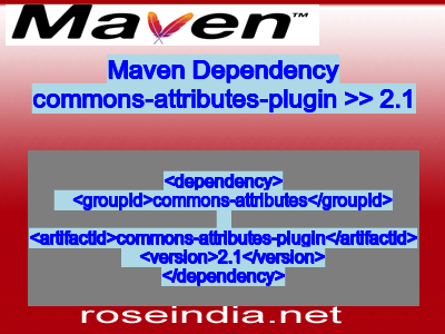 Maven dependency of commons-attributes-plugin version 2.1