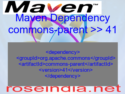 Maven dependency of commons-parent version 41