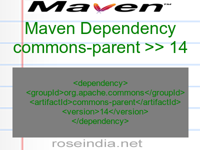 Maven dependency of commons-parent version 14