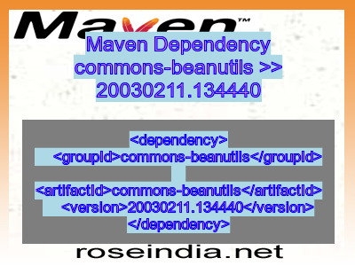 Maven dependency of commons-beanutils version 20030211.134440