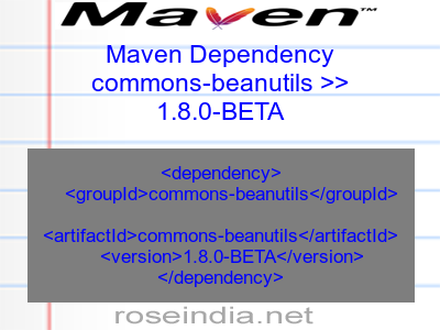 Maven dependency of commons-beanutils version 1.8.0-BETA