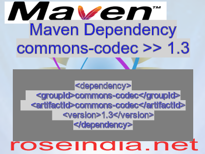 Maven dependency of commons-codec version 1.3
