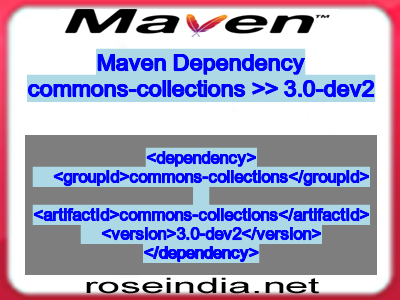 Maven dependency of commons-collections version 3.0-dev2