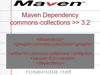 Maven dependency of commons-collections version 3.2