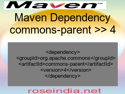 Maven dependency of commons-parent version 4