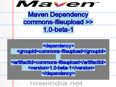Maven dependency of commons-fileupload version 1.0-beta-1