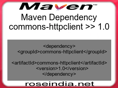 Maven dependency of commons-httpclient version 1.0