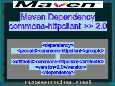 Maven dependency of commons-httpclient version 2.0