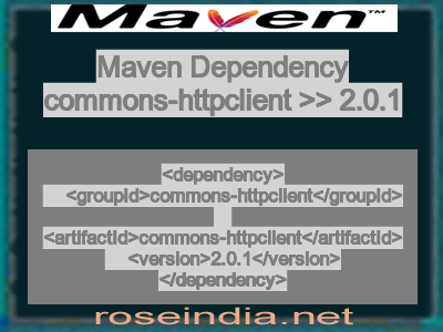Maven dependency of commons-httpclient version 2.0.1