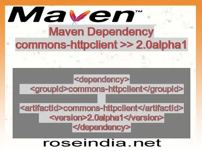 Maven dependency of commons-httpclient version 2.0alpha1