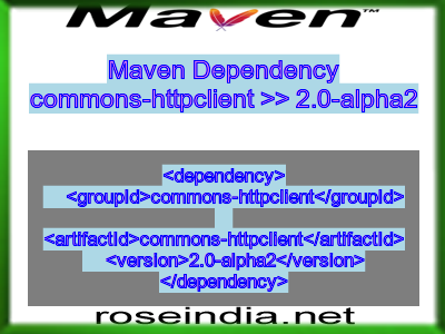 Maven dependency of commons-httpclient version 2.0-alpha2