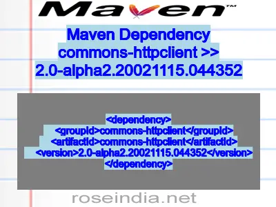 Maven dependency of commons-httpclient version 2.0-alpha2.20021115.044352