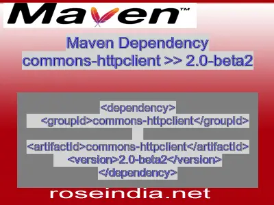 Maven dependency of commons-httpclient version 2.0-beta2