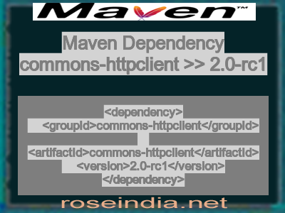 Maven dependency of commons-httpclient version 2.0-rc1