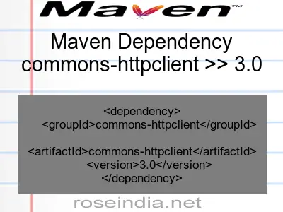 Maven dependency of commons-httpclient version 3.0