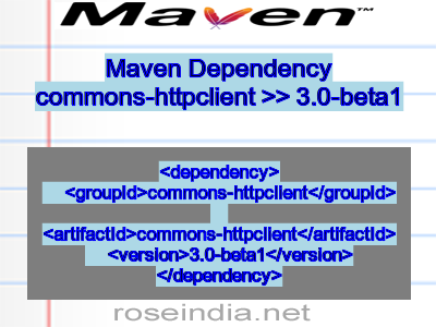 Maven dependency of commons-httpclient version 3.0-beta1