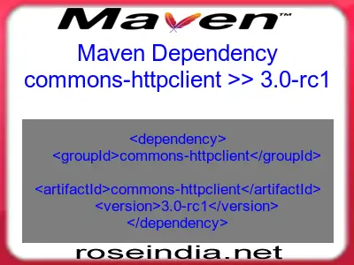 Maven dependency of commons-httpclient version 3.0-rc1