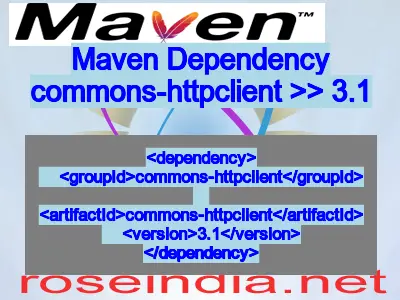 Maven dependency of commons-httpclient version 3.1