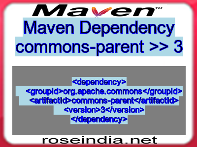 Maven dependency of commons-parent version 3