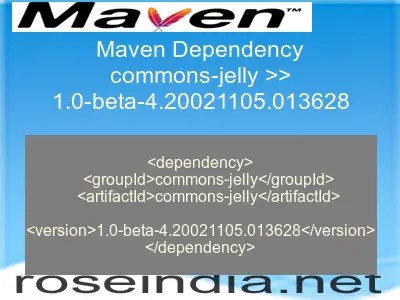 Maven dependency of commons-jelly version 1.0-beta-4.20021105.013628