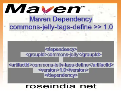 Maven dependency of commons-jelly-tags-define version 1.0