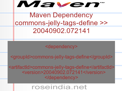 Maven dependency of commons-jelly-tags-define version 20040902.072141