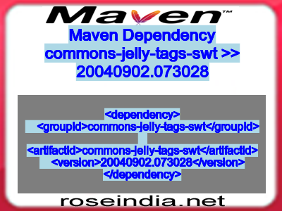 Maven dependency of commons-jelly-tags-swt version 20040902.073028