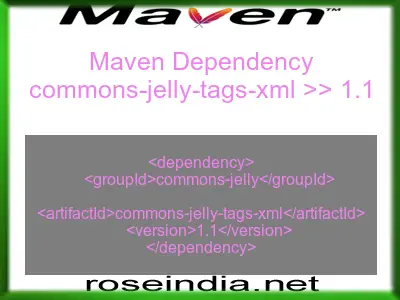 Maven dependency of commons-jelly-tags-xml version 1.1