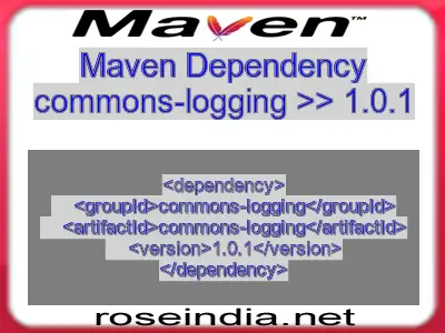 Maven dependency of commons-logging version 1.0.1