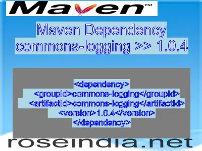 Maven dependency of commons-logging version 1.0.4