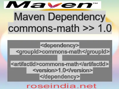 Maven dependency of commons-math version 1.0