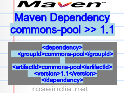 Maven dependency of commons-pool version 1.1