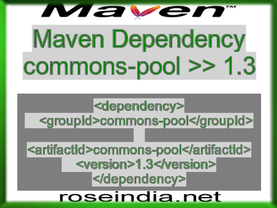 Maven dependency of commons-pool version 1.3