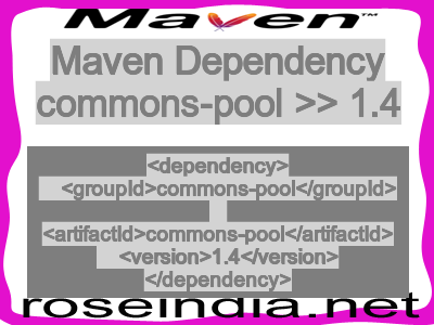Maven dependency of commons-pool version 1.4
