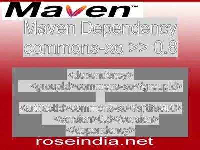 Maven dependency of commons-xo version 0.8