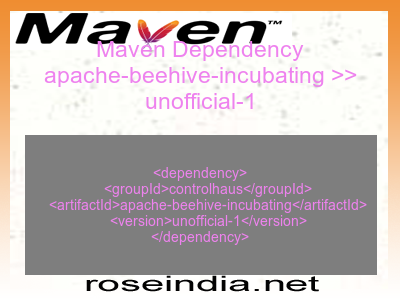 Maven dependency of apache-beehive-incubating version unofficial-1