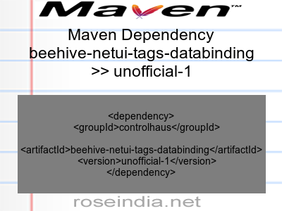 Maven dependency of beehive-netui-tags-databinding version unofficial-1