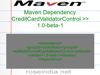 Maven dependency of CreditCardValidatorControl version 1.0-beta-1
