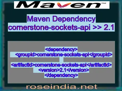 Maven dependency of cornerstone-sockets-api version 2.1