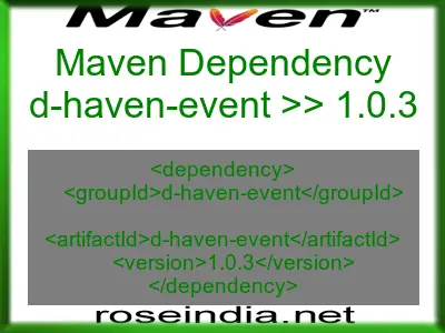 Maven dependency of d-haven-event version 1.0.3