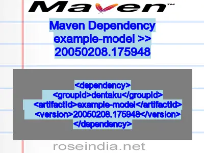Maven dependency of example-model version 20050208.175948