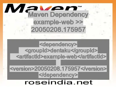 Maven dependency of example-web version 20050208.175957