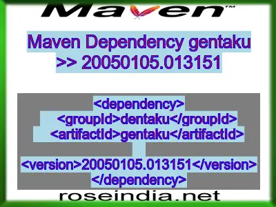 Maven dependency of gentaku version 20050105.013151