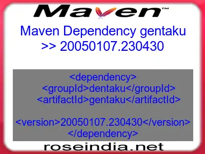 Maven dependency of gentaku version 20050107.230430