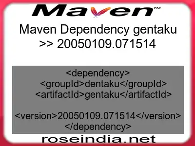 Maven dependency of gentaku version 20050109.071514